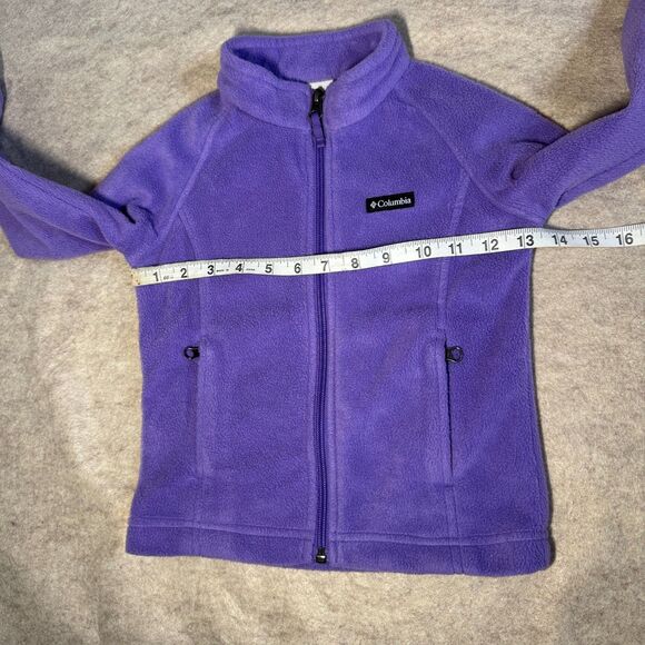 Columbia Purple Plush Fleece Zip up Jacket Kids 4T Outdoor Play Warm Cozy Fall - Picture 7 of 7
